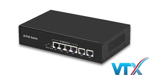 POE304-2 Switch PoE UPCOM 4 cổng PoE 10-100M + 2 cổng RJ45 Uplink 10-100M