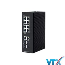 Switch PoE công nghiệp UPCOM 8 cổng PoE Gigabit RJ45 + 2 cổng Uplink Gigabit RJ45 + 2 cổng Combo SFP Gigabit