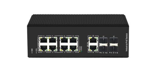 Switch PoE công nghiệp UPCOM 8 cổng PoE (Hỗ trợ 9-10 cổng bt-90W) + 2 cổng RJ45 + 4 cổng SFP Gigabit PIES1014G-4GS-8P-BT