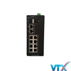 Switch PoE công nghiệp UPCOM PIES2012G-2C-8P 8 cổng PoE Gigabit RJ45 + 2 cổng uplink Gigabit + 2 cổng Combo SFP Gigabit (không quản lý)