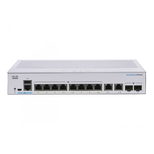Switch chia mạng Cisco 8 cổng Ethernet Gigabit + 2 cổng kết hợp SFP Gigabit Ethernet – CBS250-8P-E-2G