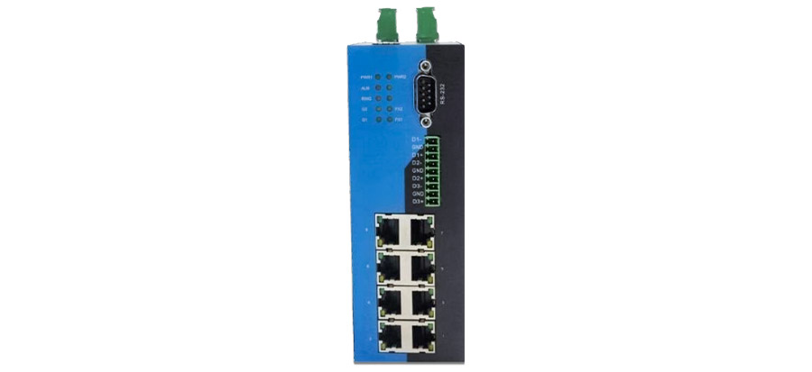 Switch công nghiệp UPCOM 8 cổng 10-100M Base-T(X), 1 cổng RS232 và 3 cổng RS485 IES308-404