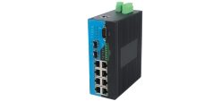 Switch công nghiệp UPCOM 8 cổng 10-100M Ethernet + 2 cổng Gigabit SFP + 1 cổng RS232 + 3 cổng RS485 IES3010-2GS-404
