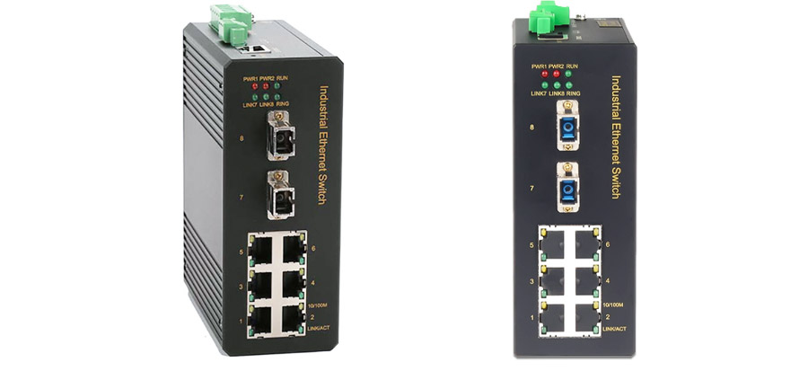 Switch công nghiệp UPCOM By-pass 6 port 10-100M Ethernet + 2 port 100M FX Din-Rail (quản lý) BIES508-2F