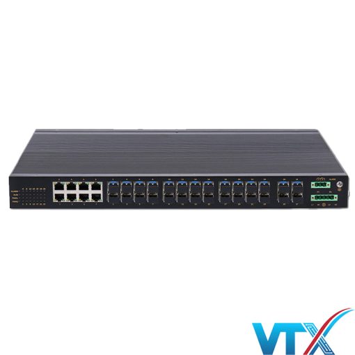 Switch công nghiệp layer 3 UPCOM 8 cổng mạng và 20 cổng SFP Gigabit ICS1028G-8GC-20GS