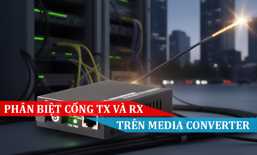 Phân biệt cổng TX và RX trên Media Converter