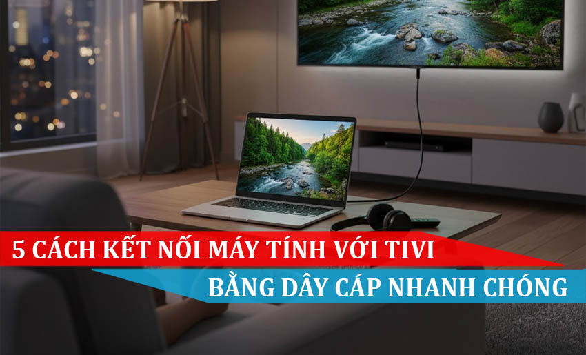 5 Cách kết nối máy tính với tivi bằng dây cáp nhanh chóng