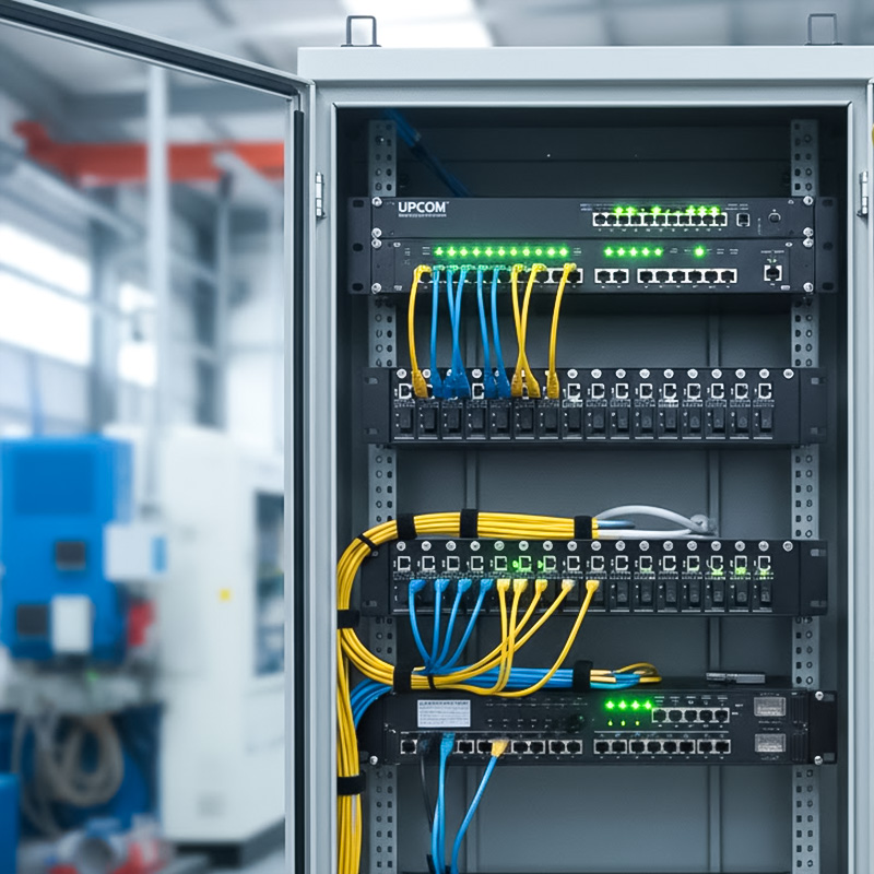 Ảnh thực tế Khung nguồn Converter tập trung UPCOM MW-R16 16 khe cắm gắn giá 2U.