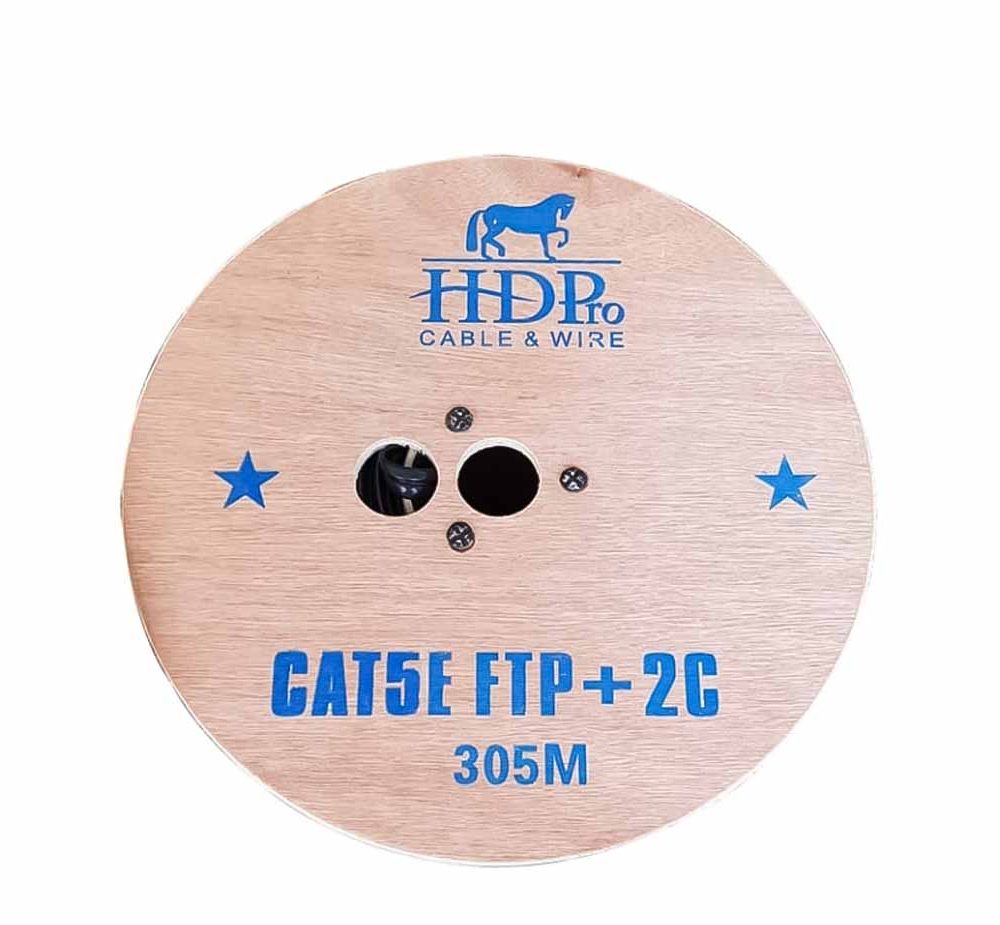 Cáp mạng kèm nguồn HDPRO Cat5e FTP CCAH lõi hợp kim trong nhà