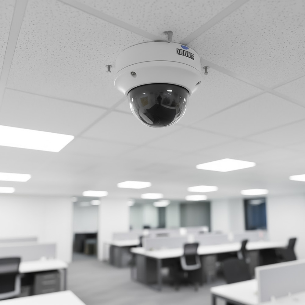 Ảnh thực tế Camera Matrix Dome IR 5MP SATATYA CIDR50VL12CWS đã được lăp đặt