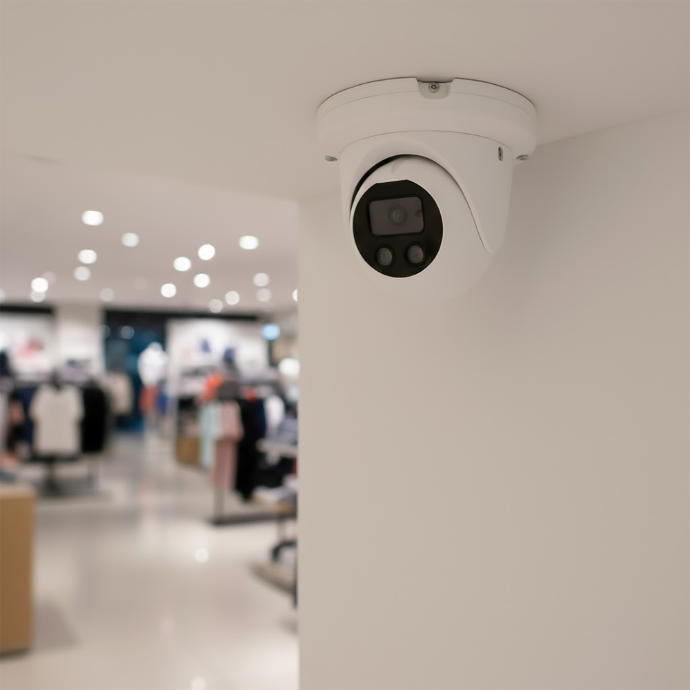 Camera Matrix Turret IR 5MP SATATYA MITR50FL28CWS được lắp đặt trên trần nhàCamera Matrix Turret IR 5MP SATATYA MITR50FL28CWS được lắp đặt trên trần nhà