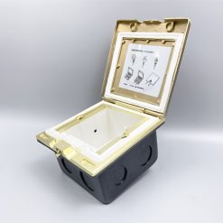 Hộp điện âm sàn, chống nước bằng đồng Tenko TK-J06 Màu Vàng (2)