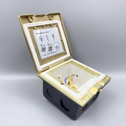 Hộp điện âm sàn, chống nước bằng đồng Tenko TK-J06 Màu Vàng (3)