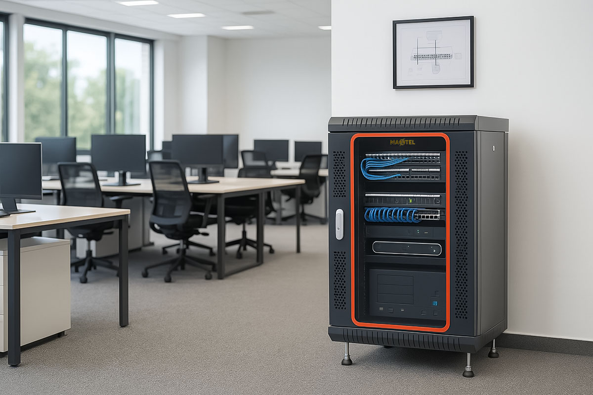 Tủ rack 12UD600 Maxtel được lắp đặt tại văn phòng vừa và nhỏ