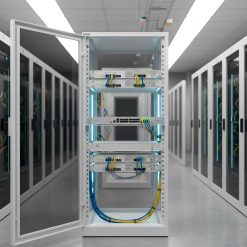 Các cổng kết nối của tường lửa Cisco Meraki MX250 lắp đặt trong tủ rack