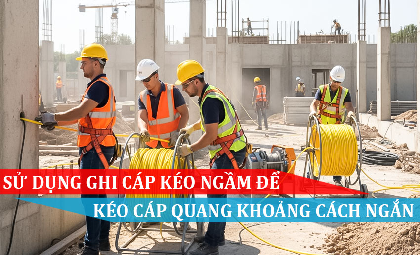 Hướng dẫn sử dụng ghi kéo cáp ngầm để kéo cáp quang khoảng cách ngắn