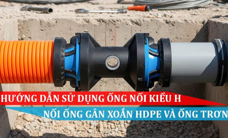 Hướng dẫn sử dụng ống nối kiểu H nối ống gân xoắn HDPE và ống trơn