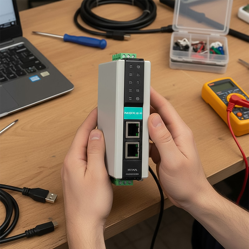 ảnh thực tế Converter Moxa MB3170 1 cổng RS232_485_422 sang Ethernet..