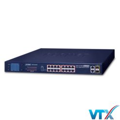 FGSW-1822VHP - Bộ chuyển mạch Switch Ethernet 16-Port 10_100TX 802.3at PoE + 2-Port Gigabit TP + 2-Port SFP có màn hình LCD_2