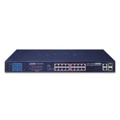 FGSW-1822VHP - Bộ chuyển mạch Switch Ethernet 16-Port 10_100TX 802.3at PoE + 2-Port Gigabit TP + 2-Port SFP có màn hình LCD_2