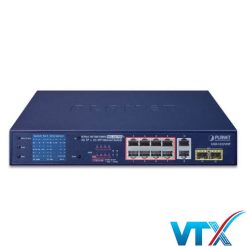 GSD-1222VHP - Switch POE 8-Port 10_100_1000T 802.3at PoE + 2-Port 10_100_1000T + 2-Port 1000X SFP + màn hình LCD