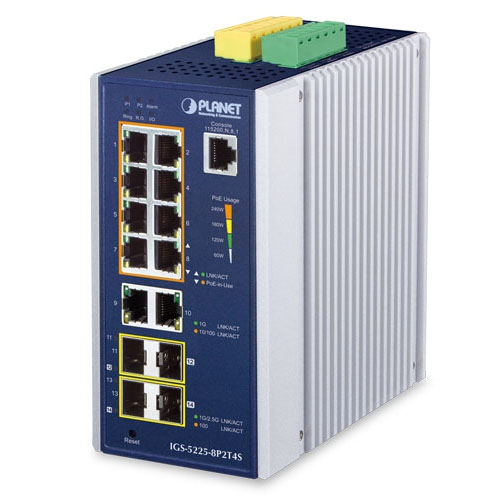 IGS-5225-8P2T4S Switch công nghiệp L2 8x101001000T 802.3at PoE + 2x101001000T + 2x1001G SFP + 2x1001G2.5G SFP (1)