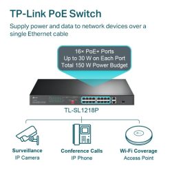 TL-SL1218P Switch TP-LINK lắp rack 16 cổng POE+ 10100 Mbps + 2 cổng Gigabit (4)