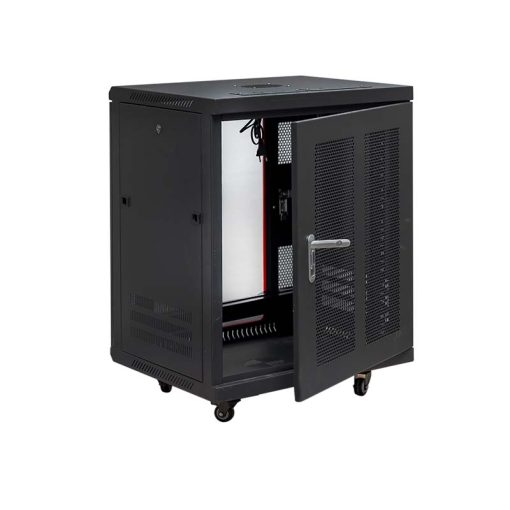 Ảnh góc nghiêng phải mặt trước tủ rack 15U