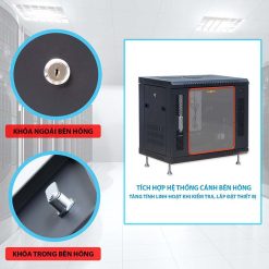 Ảnh khóa cửa hông tủ rack 10U Maxtel