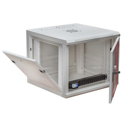 Ảnh mở cửa hông tủ rack 10U treo tường maxtel