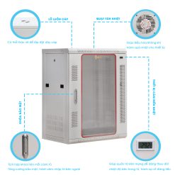 Tủ rack 15U Maxtel được trang bị cảm biến nhiệt độ