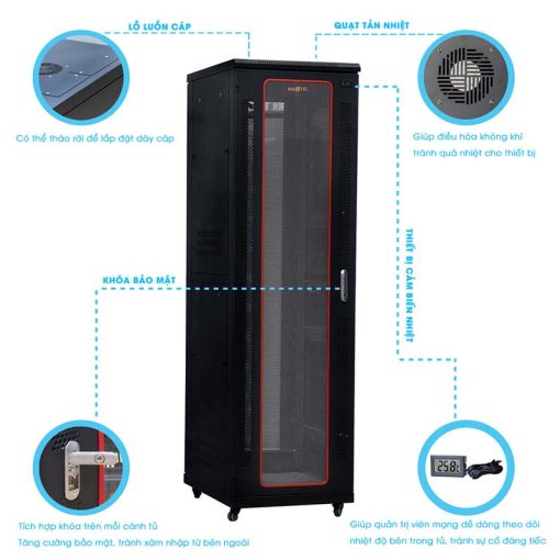 Giới thiệu chi tiết tủ rack 42U Maxtel