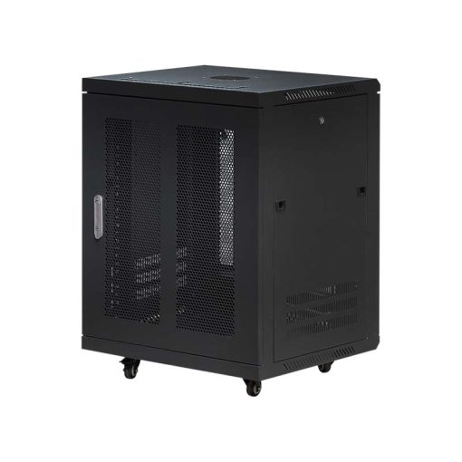 Góc nghiêng mặt sau tủ rack treo tường Maxtel 15U