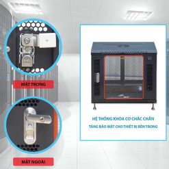 Khóa cửa trước tủ rack 10U Maxtel