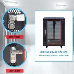 Khóa cửa trước tủ rack 15U Maxtel