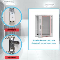 Khóa cửa trước tủ rack 15U treo tường Maxtel