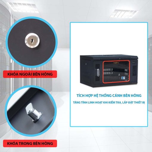 Khóa hông tủ rack 6U treo tường
