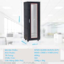 Kích thước của tủ rack 36UD800