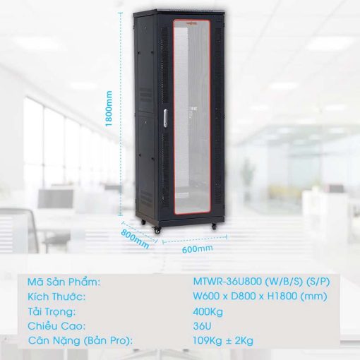 Kích thước của tủ rack 36UD800