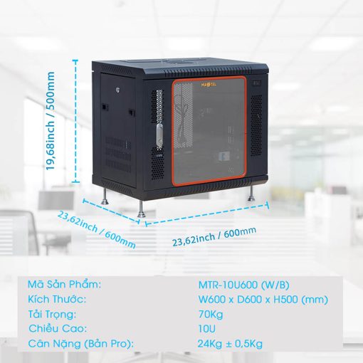 Kích thước tủ rack 10U D600