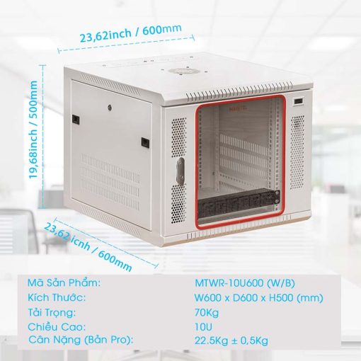 Kích thước tủ rack 10UD600