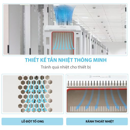 Các lỗ đột thoát nhiệt của tủ rack 15u treo tường Maxtel