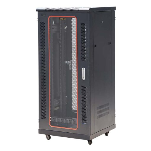 Mặt trước nghiêng trái tủ rack 27U Maxtel