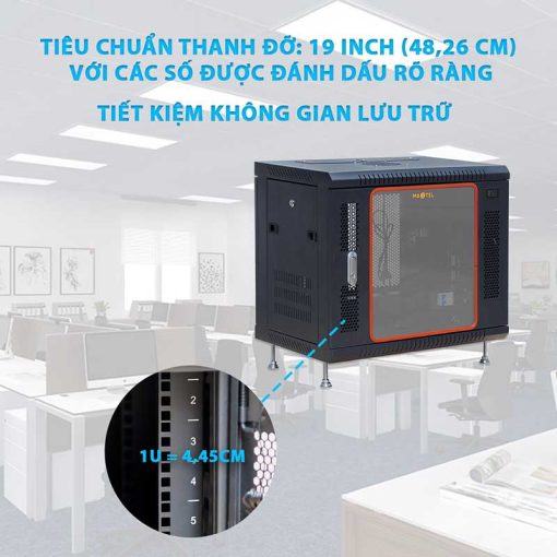 Tiêu chuẩn thanh đỡ tủ rack 10U Maxtel