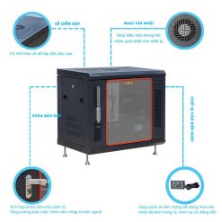 Tủ rack 10U maxtel được trang bị cảm biến nhiệt độ
