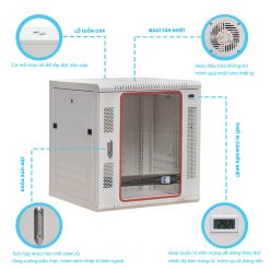 Tủ rack 12U400 Maxtel được trang bị cảm biến nhiệt độ