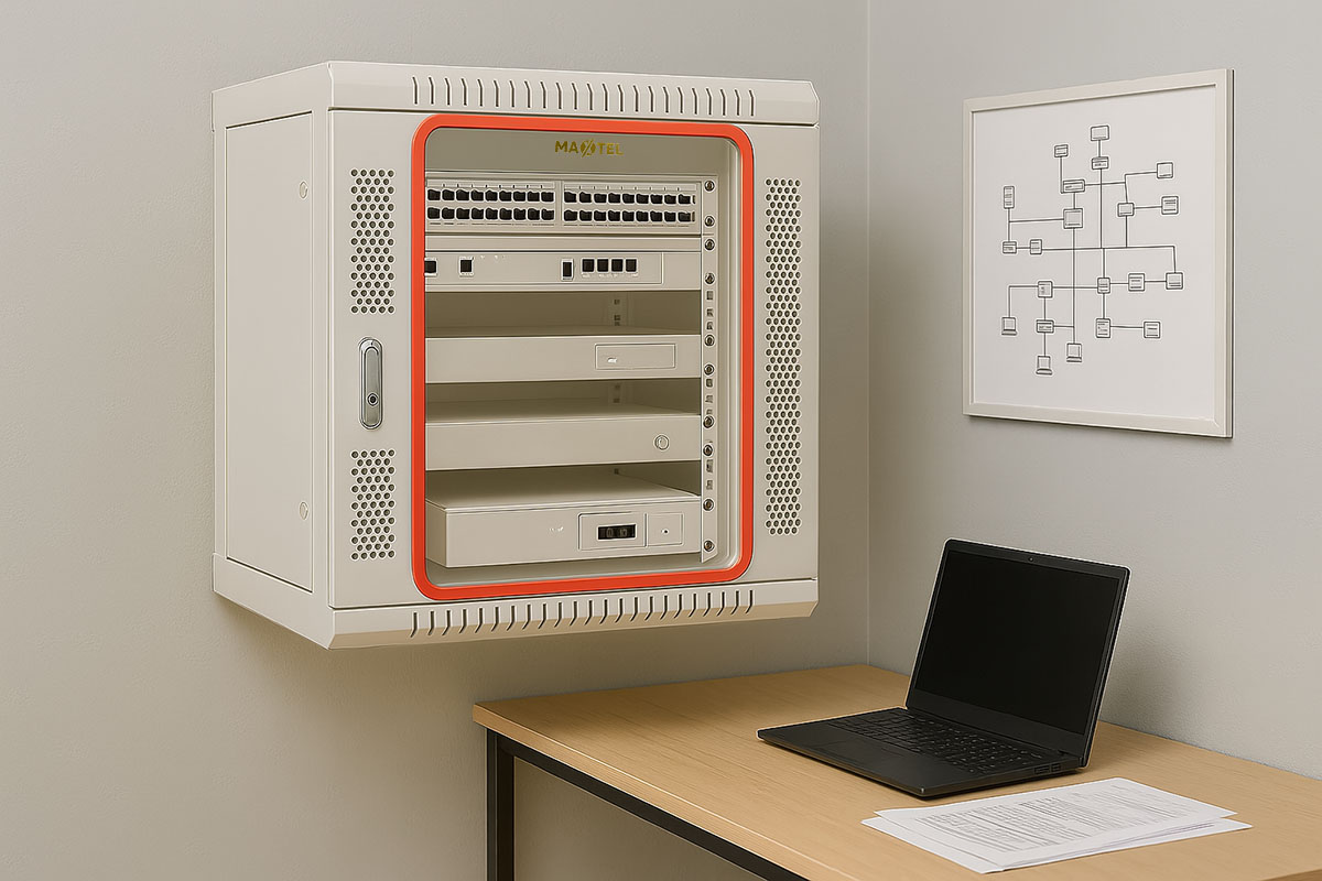 Tủ rack treo tường 12UD400 Maxtel được ứng dụng trong các phòng kỹ thuật nhỏ