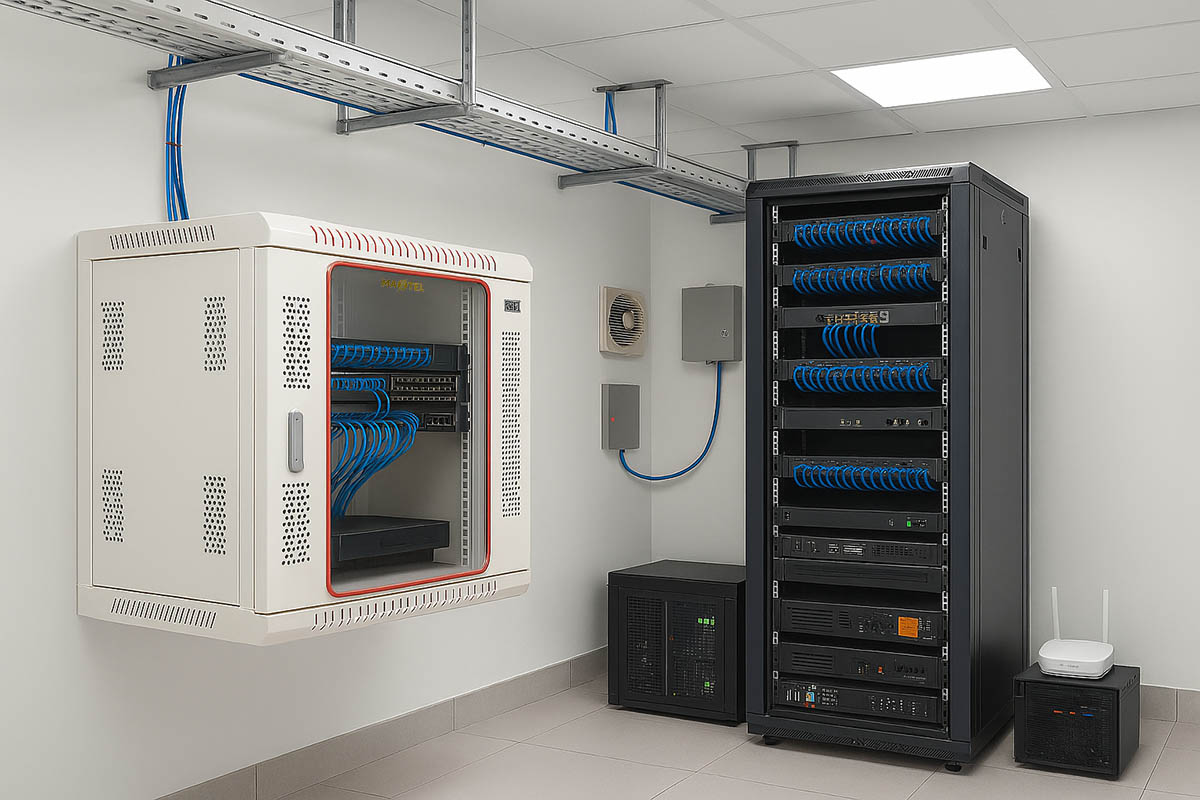 Tủ rack treo tường 12UD600 Maxtel được ứng dụng trong phòng kỹ thuật của tòa nhà hoặc văn phòng