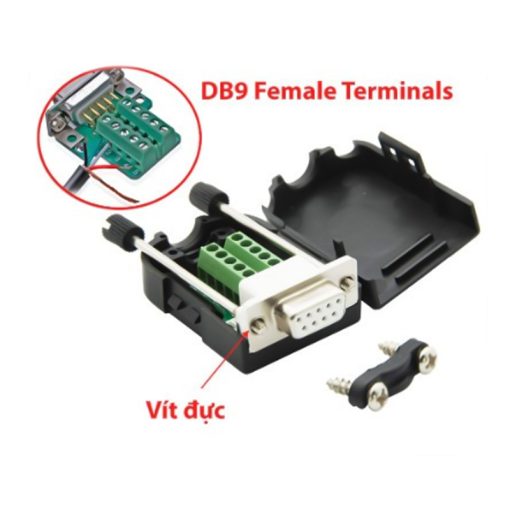 YL-SM01G-9DF Đầu giắc cắm cổng COM không hàn DB9 (3)