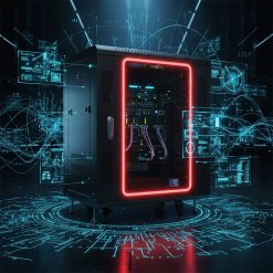 banner công nghệ tủ rack 12u d600 đen dạng đứng